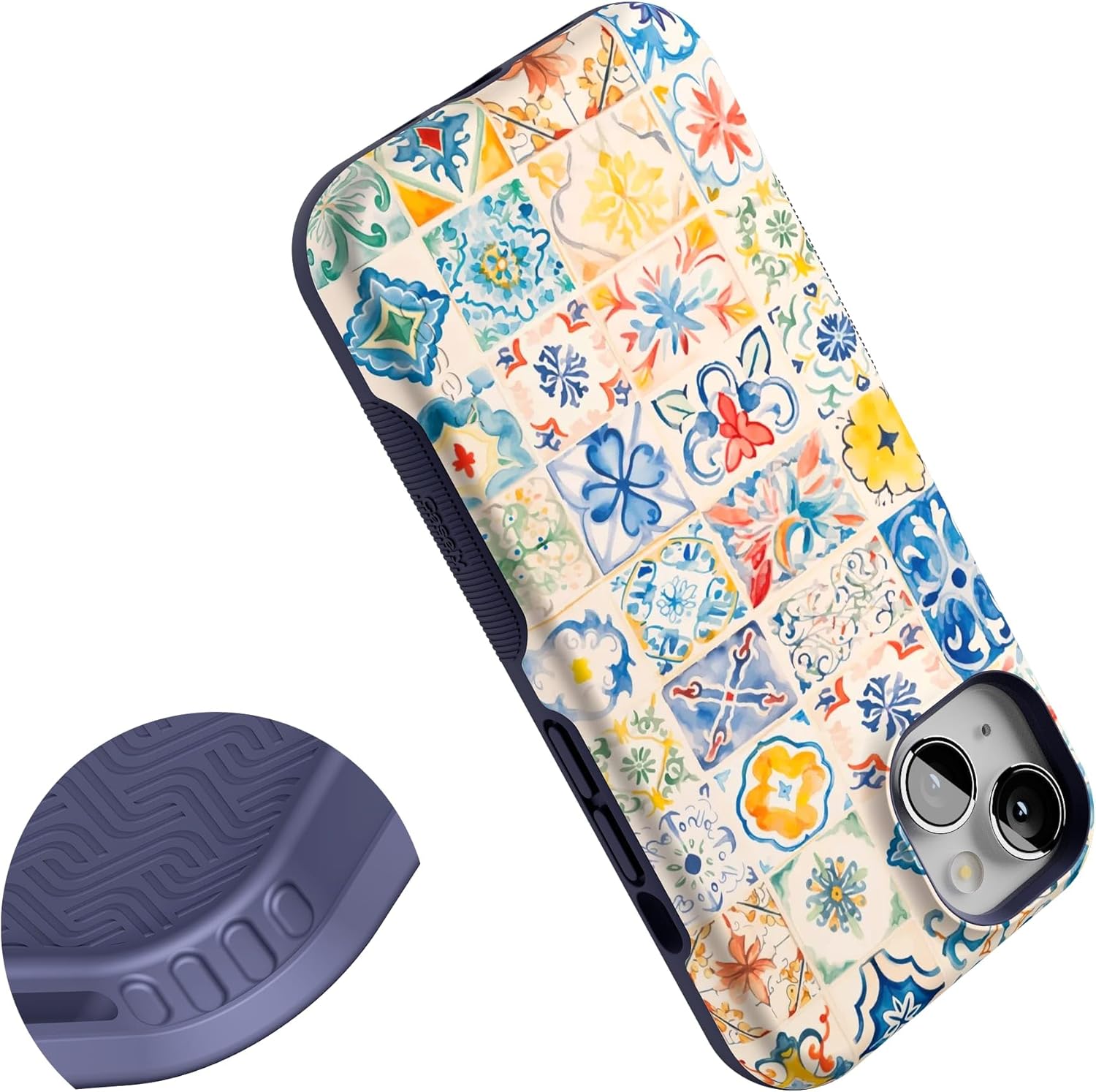 Casely iPhone 13 Case | Tuscan Tiles | Dolce Vita | Bold Protective Design | Compatible with MagSafe