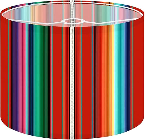 Miniatura 13 de Drum Lamp Shade Retro 70s sunset abstract rainbow stripe wave groovy Lampshade for Floor Lamps Table Lamps Pendant Light 13"x10" Replacement Linen