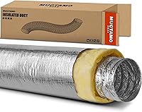 MUCTAMO 6 Inch x 25 Ft R4.2 Insulated Flexible Duct - High-Efficiency HVAC Insulation for Heating Cooling Systems