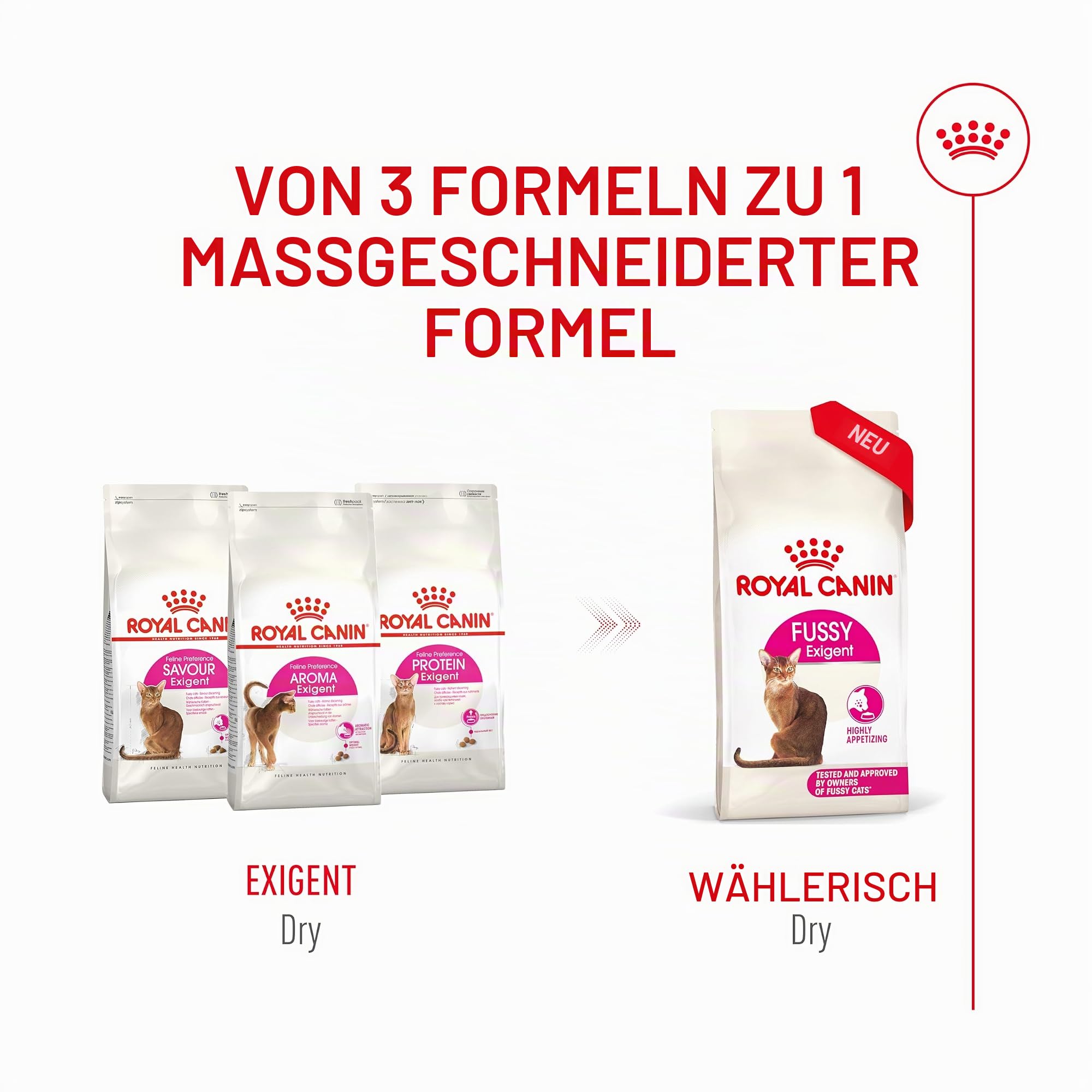 Royal Fussy Exigent Katzenfutter für Erwachsene, 1 x 10 kg