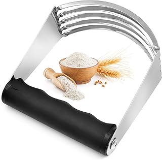 JJYHEHOT Mélangeur à Pâtisserie, Malaxeur Manuel En Acier Inoxydable, Avec Manche En Caoutchouc Antidérapant, Mélange Rapide De Beurre Et De Farine