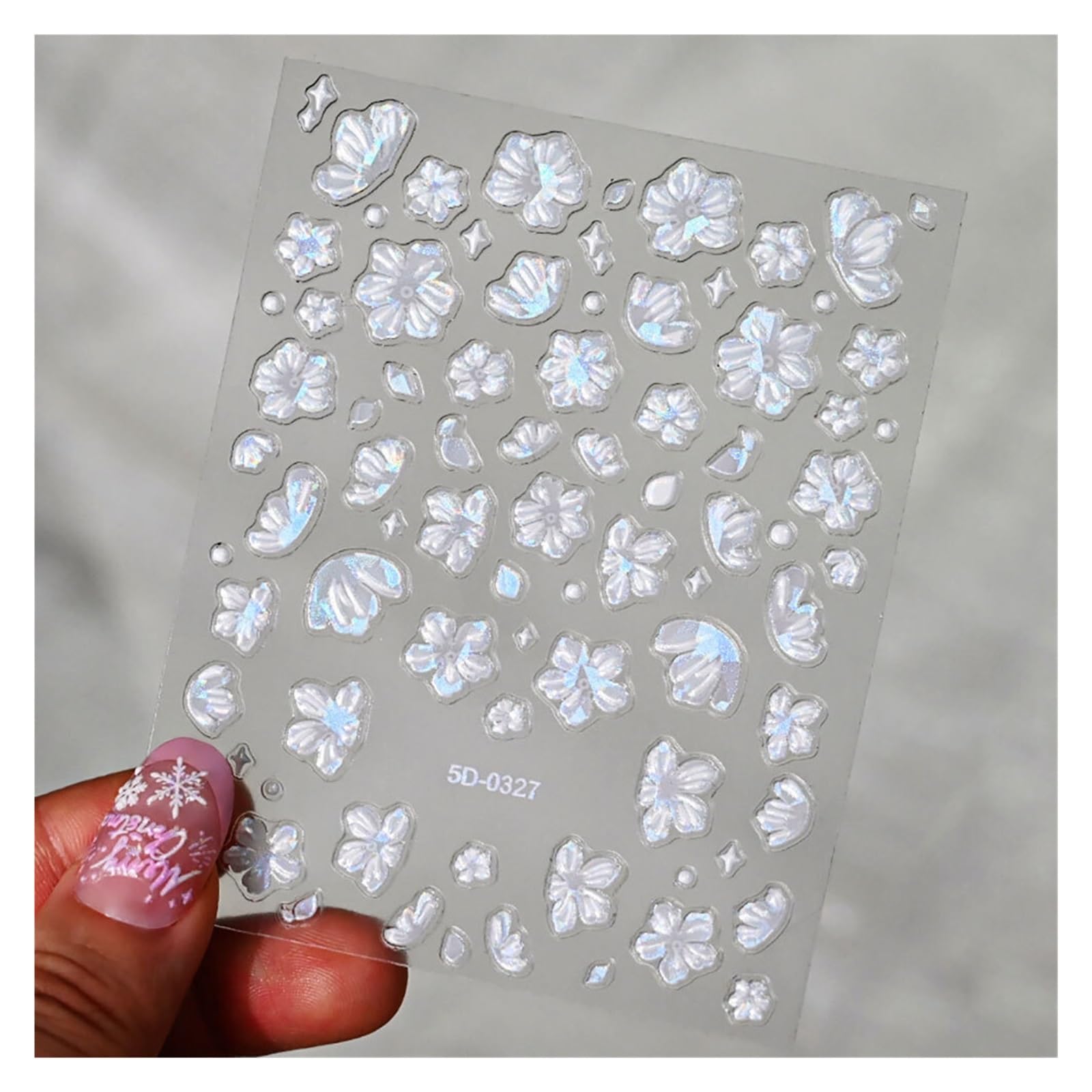 10pcs Pink Purple Aurora Shell Butterfly Nail Stickers Shiny 3D Butterflies Decals 8 * 10cm Adhesive(Burgundy)