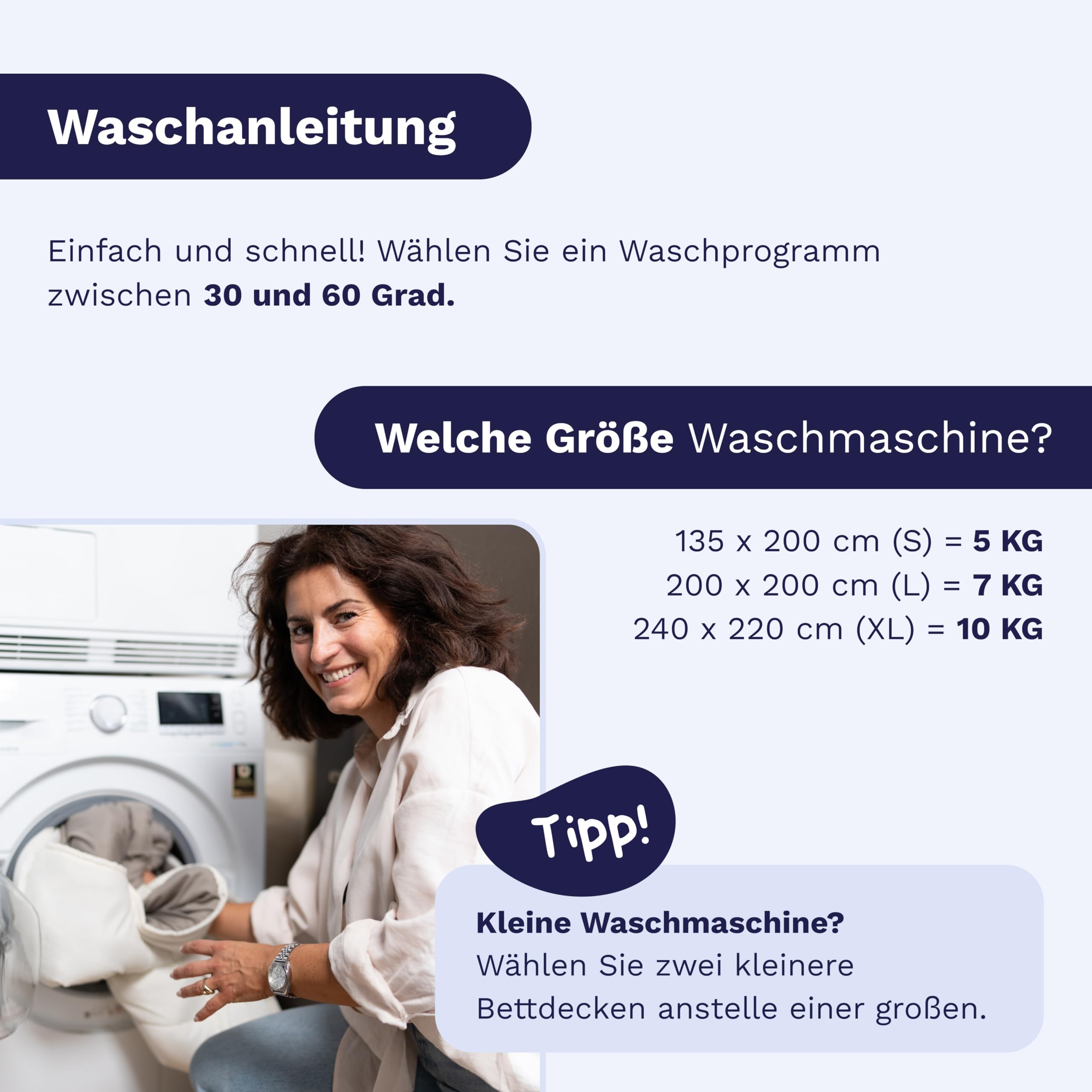 Zelesta Royalbed Ganzjahresdecke 2-in-1 mit integriertem Bezug - maschinenwaschbar - hypoallergen & leicht 300 g/m² Füllung - Zweiseitiges Design - Kein separater Bettbezug erforderlich
