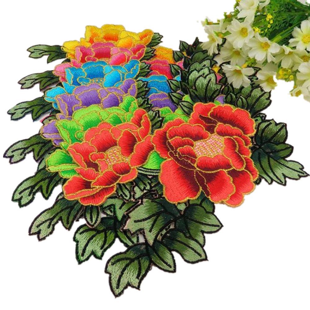Kleiderapplikationen, Gestickte Blumen-Stoffflicken, gestickte Applikationen(Rose)