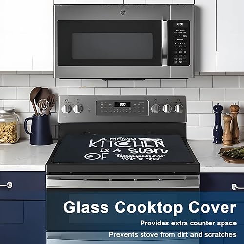 Miniatura 10 de TYEMUI Cubierta superior para estufa de vidrio y fundas para huecos de estufa, impermeable, resistente al calor, combo de protector para estufa de