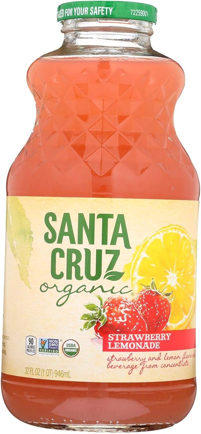 Santa Cruz Organic Strawberry Lemonade Juice, 32 Ounce - 12 per case.
