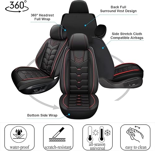 Miniatura 2 de 2 fundas de asiento delantero de automóvil para Mazda CX-5 2013-2024, funda de asiento de piel sintética, impermeable, protector de cojín de asiento