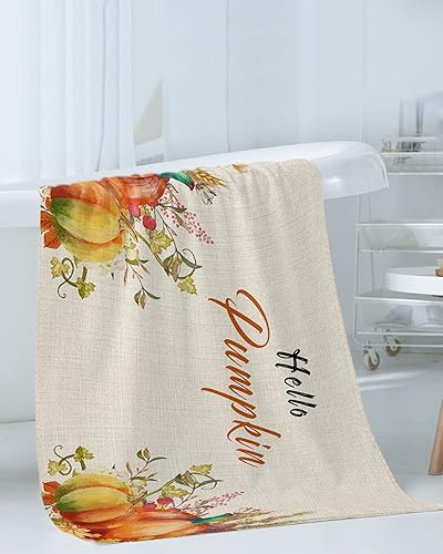 Miniatura 3 de Hello Pumpkins Bath Towels for Bathroom Set - Luxury Towels Gifts for Women,Quick Dry Beach Kitchen Hand Hair Face Yoga Workout Gym Towel and Dish