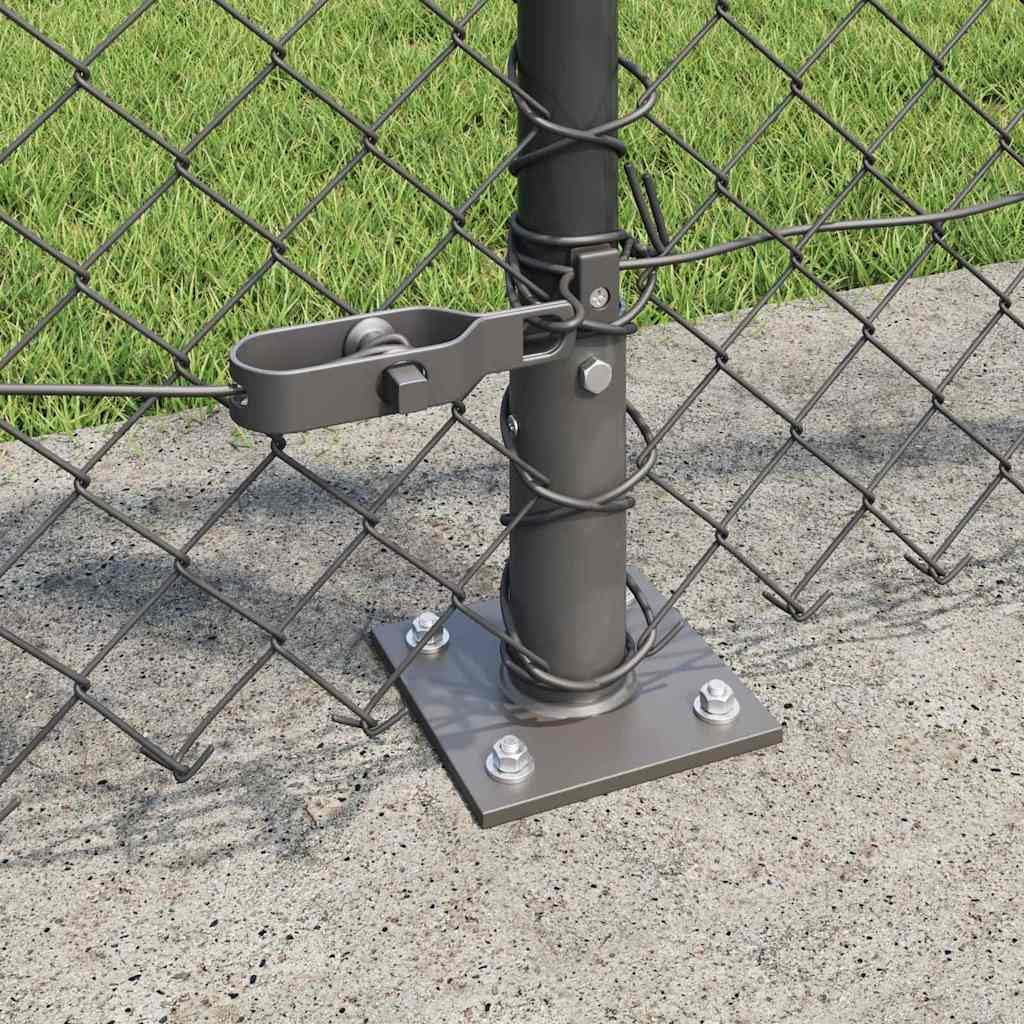 Palo di recinzione grigio in acciaio e PVC, 25 x 1 m, con maglie da 40 x 40 mm, per recinzione da giardino e frangivista, resistente alle intemperie, ai raggi UV, ideale per terrazza