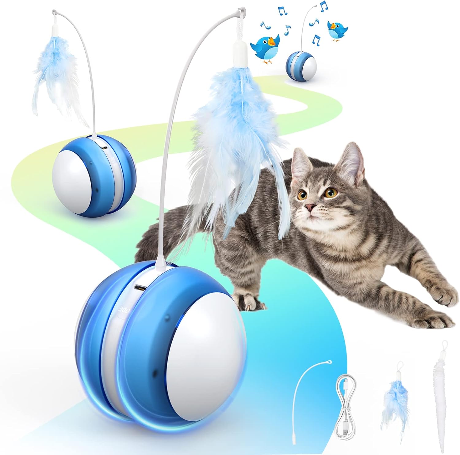 Amyzavls Interactive Cat Toys for Indoor Cats Kitten/Adult, Automatic
