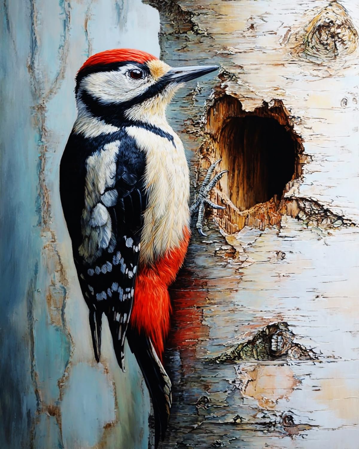 LIUBAISHI Paint by Numbers Kit for Adults – 16x20 Inch | DIY Oil Painting for Home Wall Decor, Relaxing Craft Set, Gift for Adults with Acrylic Paints-Woodpeckers Returning to Their nests