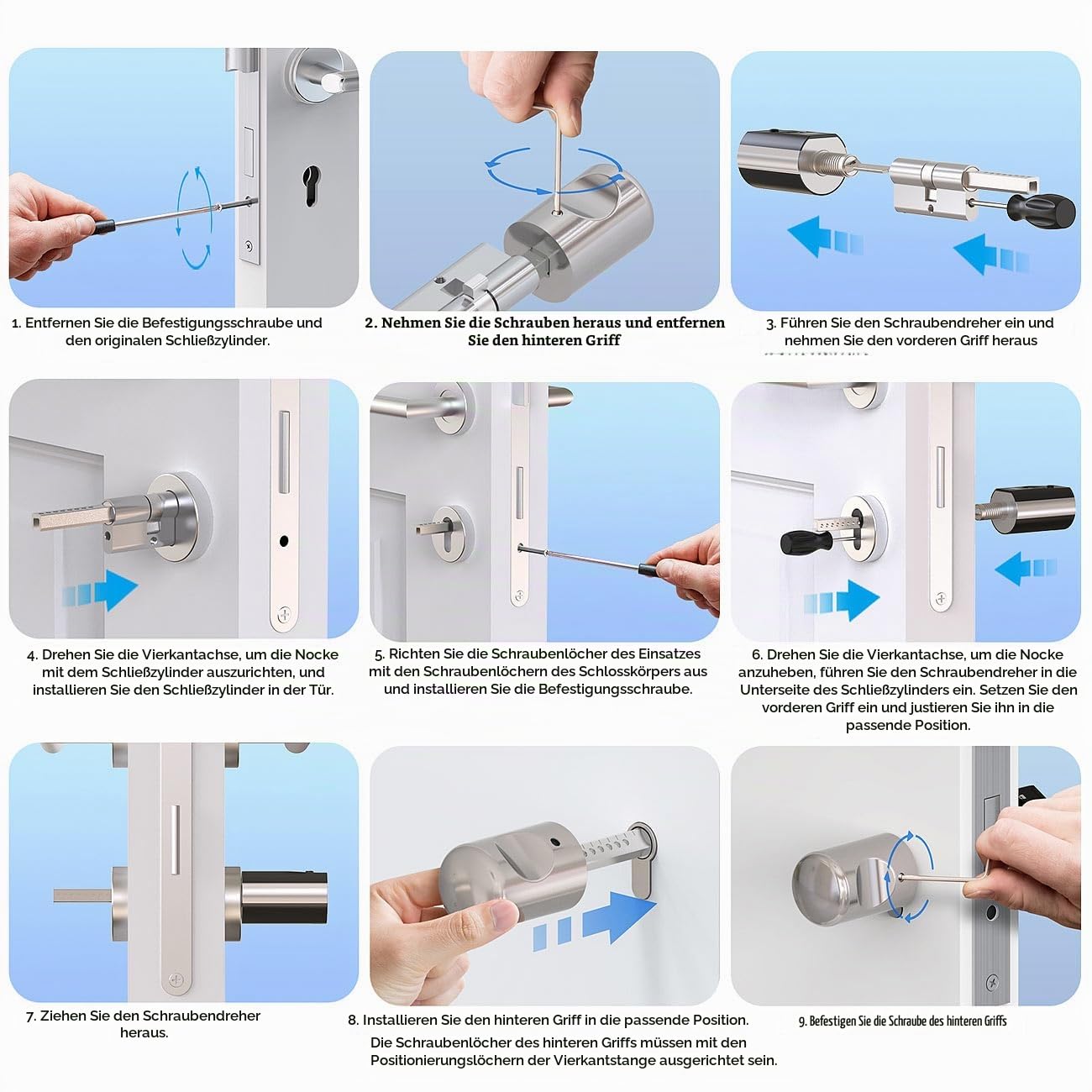 VisorTech Türöffner: 2er-Set elektronische Tür-Schließzylinder, Fingerabdruck, Transponder (Fingerabdruck Tuerschloss, Türschloss Haustür, RFID)