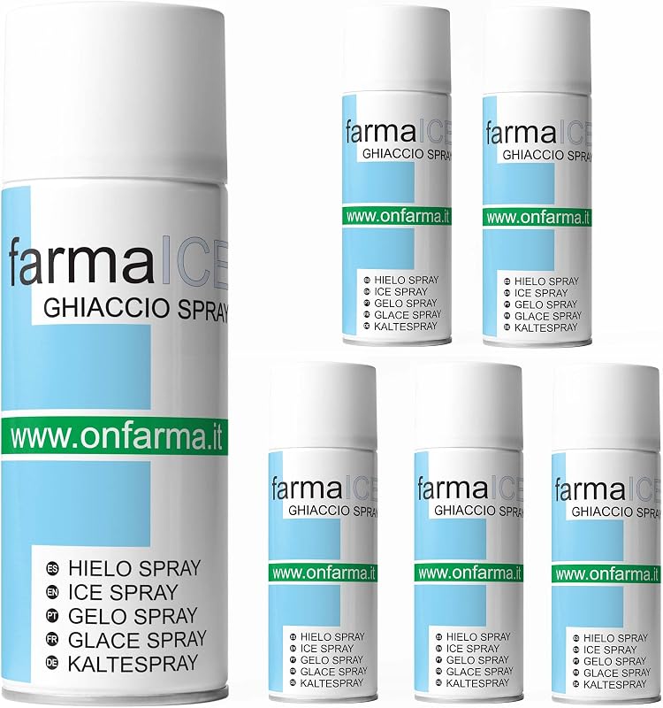 ONFARMA 5 Bombolette Ghiaccio Spray Sport 400 ml FARMA ICE ghiaccio sintetico