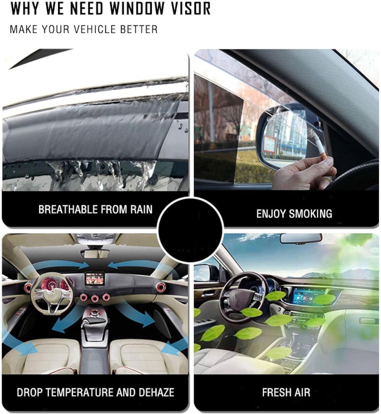 HERTC Auto Windabweiser für JAC T8 BY Thai EV MK1 2020-2025, Regenabweiser Winddeflektoren Wetterschutz Seitenfenster Deflektor Fenster