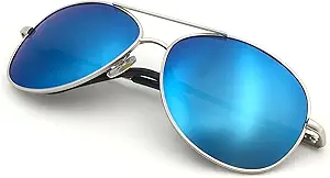J+S Premium Military Style Classic Aviator Sunglasses, Polarized, 100% UV protection