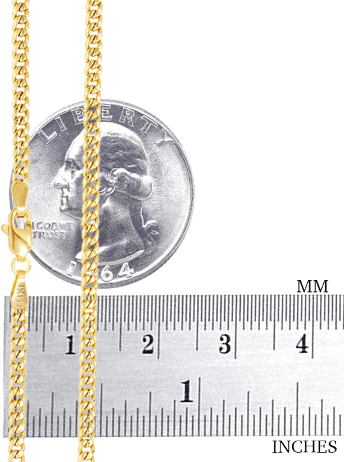 Nuragold 14k Real Yellow Gold Solid Miami Cuban Link 2.7mm Chain Necklace (16"-30") Italian Jewelry for Men & Women