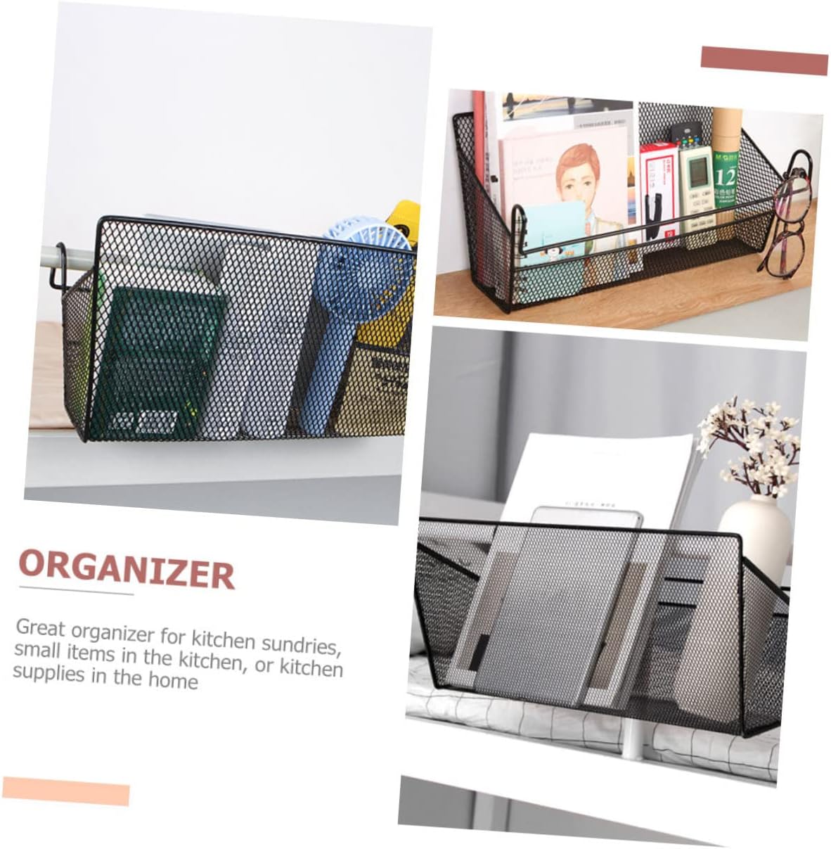 MAGICLULU 2Pcs Hanging Storage Baskets for Bedside Wrought Dormitory Organizer for Bunk Bed Storage Bedroom Convenience Space Saving Design for Student and Living