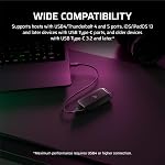 CORSAIR EX400U Survivor 1TB USB4 External SSD – Up to 4000 MB/s, IP55 Rugged Drive, Plug & Play for PC, Mac & iPad – Black
