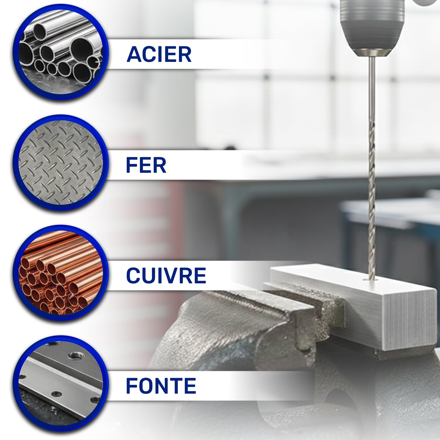 HSS Foret Metal Long Ø 12mm 295mm Fabriqué en Acier Allié Trempé M2 - Meche Metal Utilisé pour Fer l’Acier Métaux Non Ferreux - MONTERAL