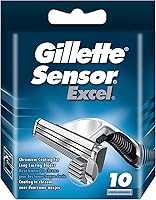 Vista 1 de Gillette Cartuchos de afeitar Sensor Excel para hombres Cantidad: 10 (el embalaje puede variar)