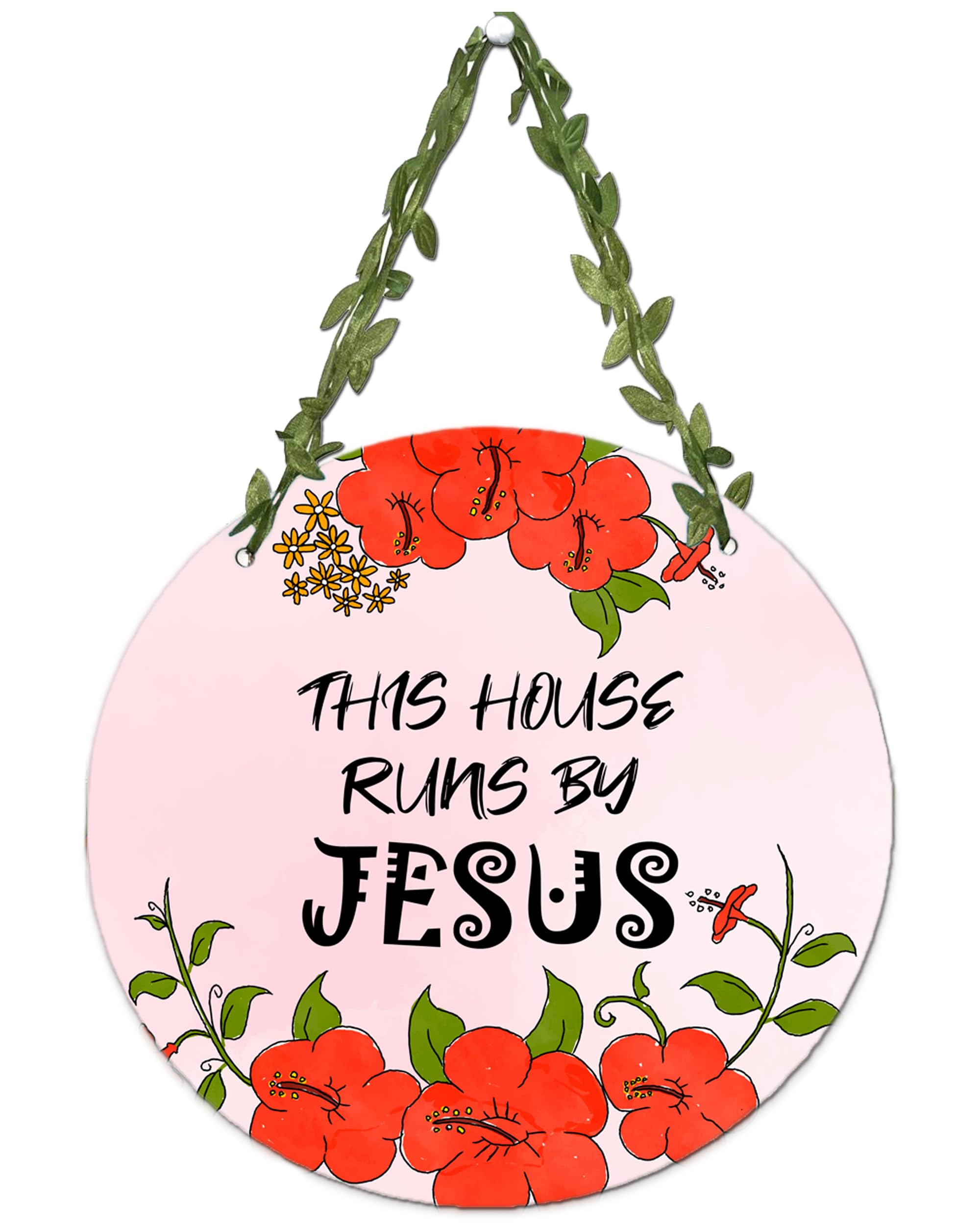 AR Creative This House Runs - Bible Verse Wall Hanging For Home Decoration, Bible Quotes MDF Wooden Wall Art, Bible Verse, Home, Office Decor, Wall Wood Hanger (10.5 inch x 10.5 inch)