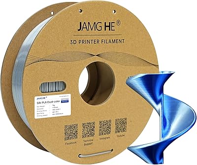 21 – Silk PLA Filament 1.75mm Jamg He Dual Color 1KG, 3D Printer Filament Dimensional Accuracy +/- 0.02mm, 1kg Spool(2.2lbs) 3D Printing Filament…