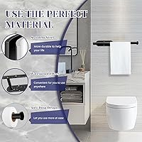 Vista 3 de Portarrollos de papel de cocina, autoadhesivo o con perforación, portarrollos de papel de cocina debajo del gabinete, portarrollos de papel de Negro