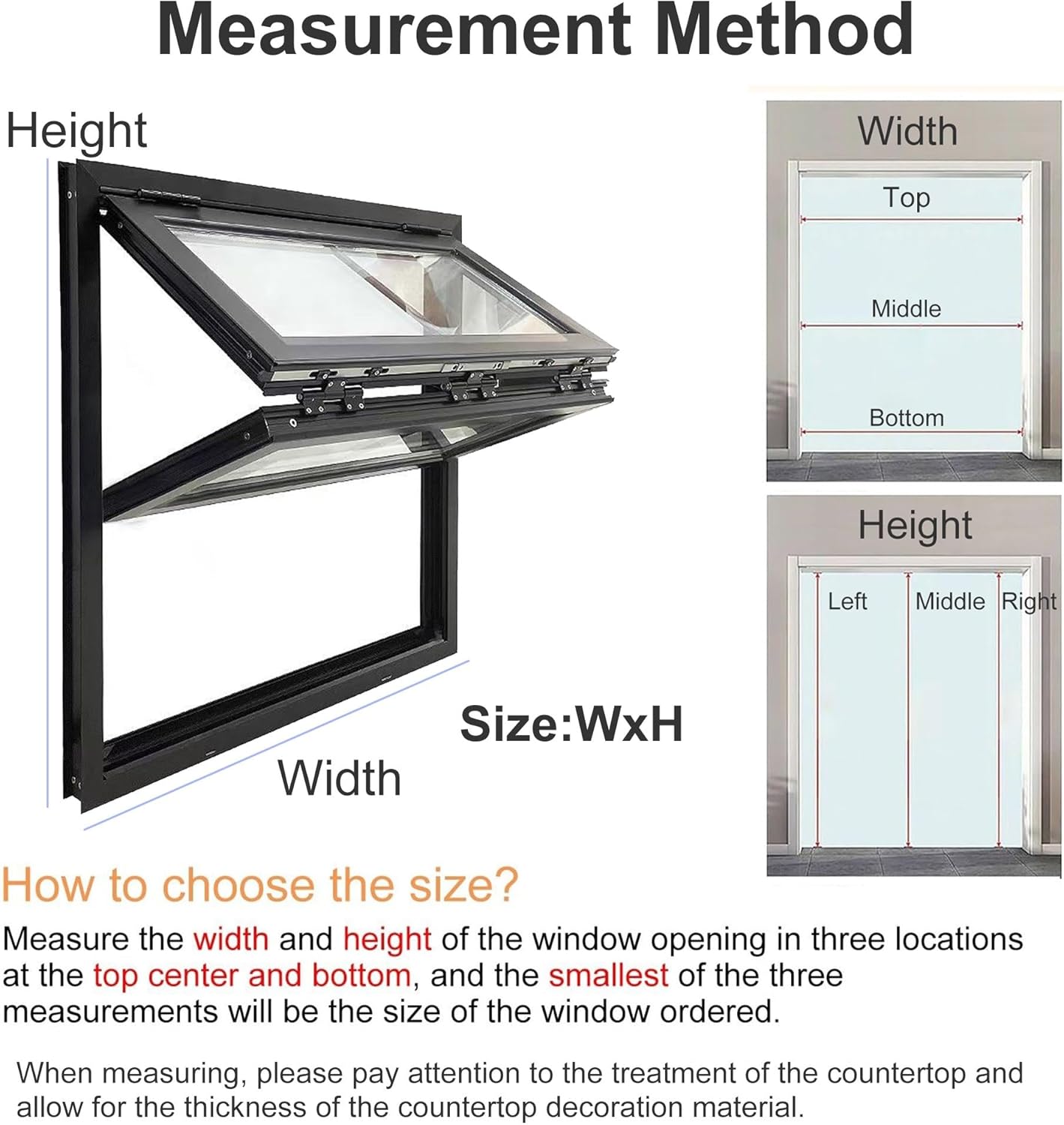 Vertical Folding Windows Commercial Sliding Window Aluminum Alloy Food Truck Service Window Flush Mount Concession Stand Serving Window for Restaurants with Locking Handle(30x30in/76x76cm)