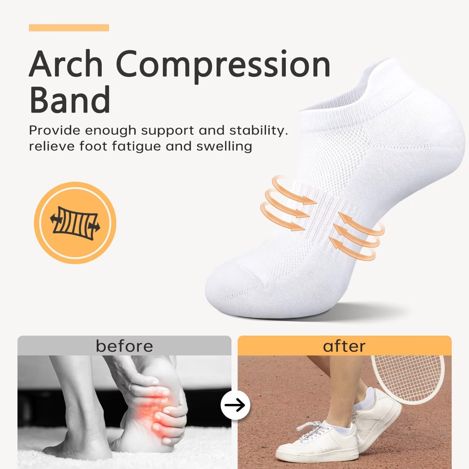 EKSHER 10 Paia Calzini Uomo Corti Calze Donna Corte Cotone Calza Sportive Basse Traspirante Running Elastiche Tennis