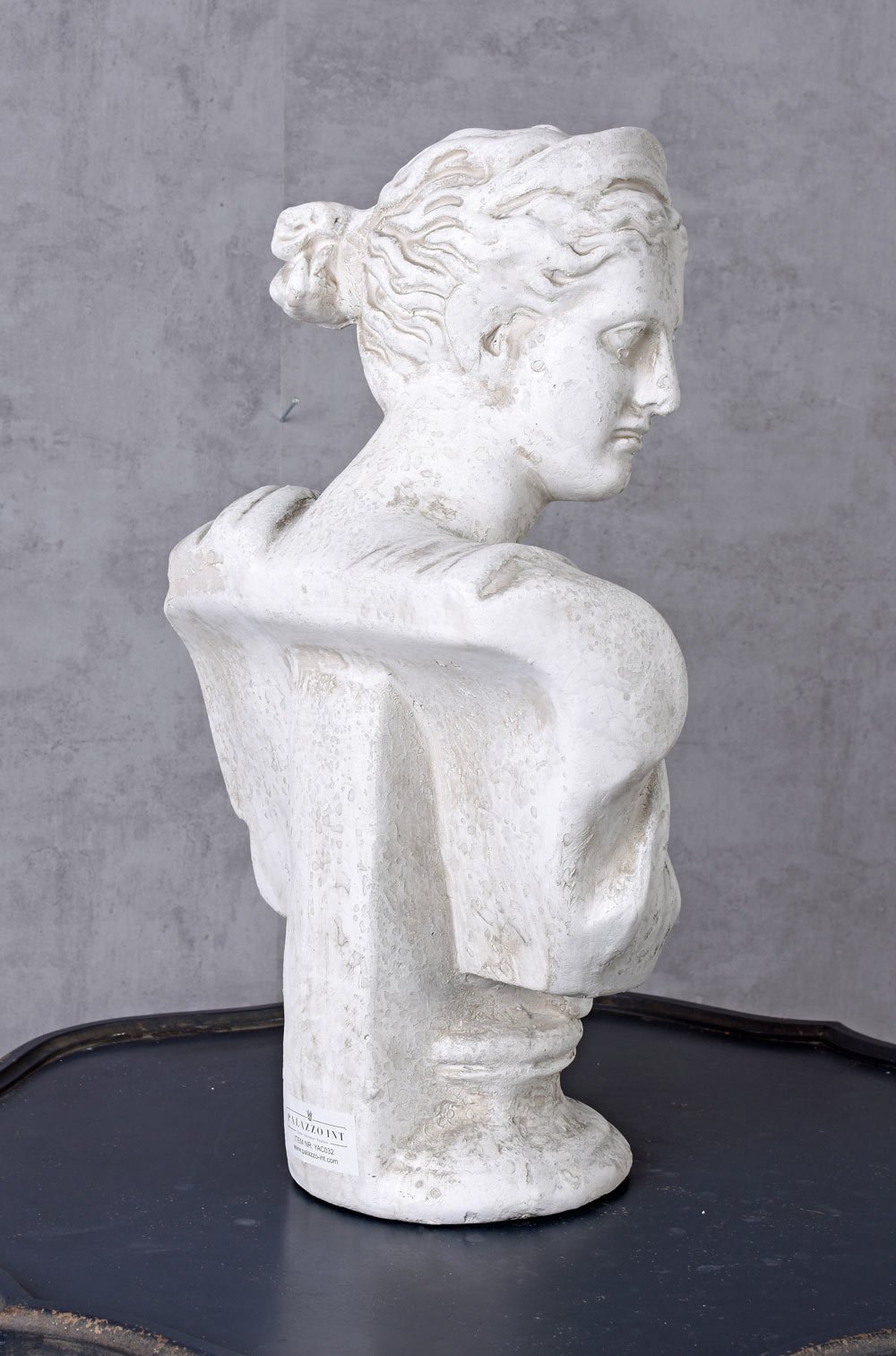 Unbekannt Yac032 Palazzo - Busto da donna, in fibra di vetro, effetto marmo, testa da donna, colore: bianco