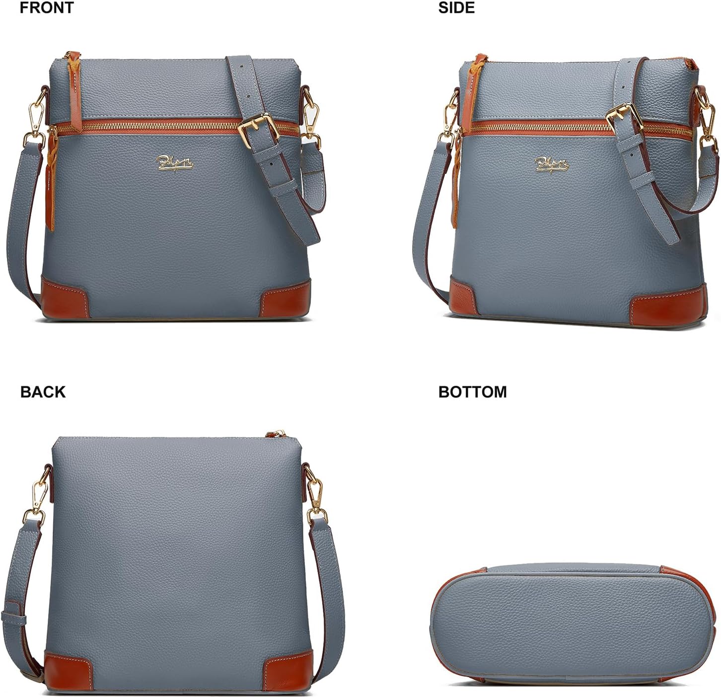 BOYATU Leather Crossbody Bag for Women: Designer Shoulder Purse for Travel - Trendy Genuine Leather Handbag for Everyday