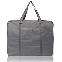 Kuber Industries Large Lightweight Foldable Multipurpose Storage bag, Cloth Organiser, Travel Bag With Zippered Closure And Handle (Grey)-HS43KUBMART26668