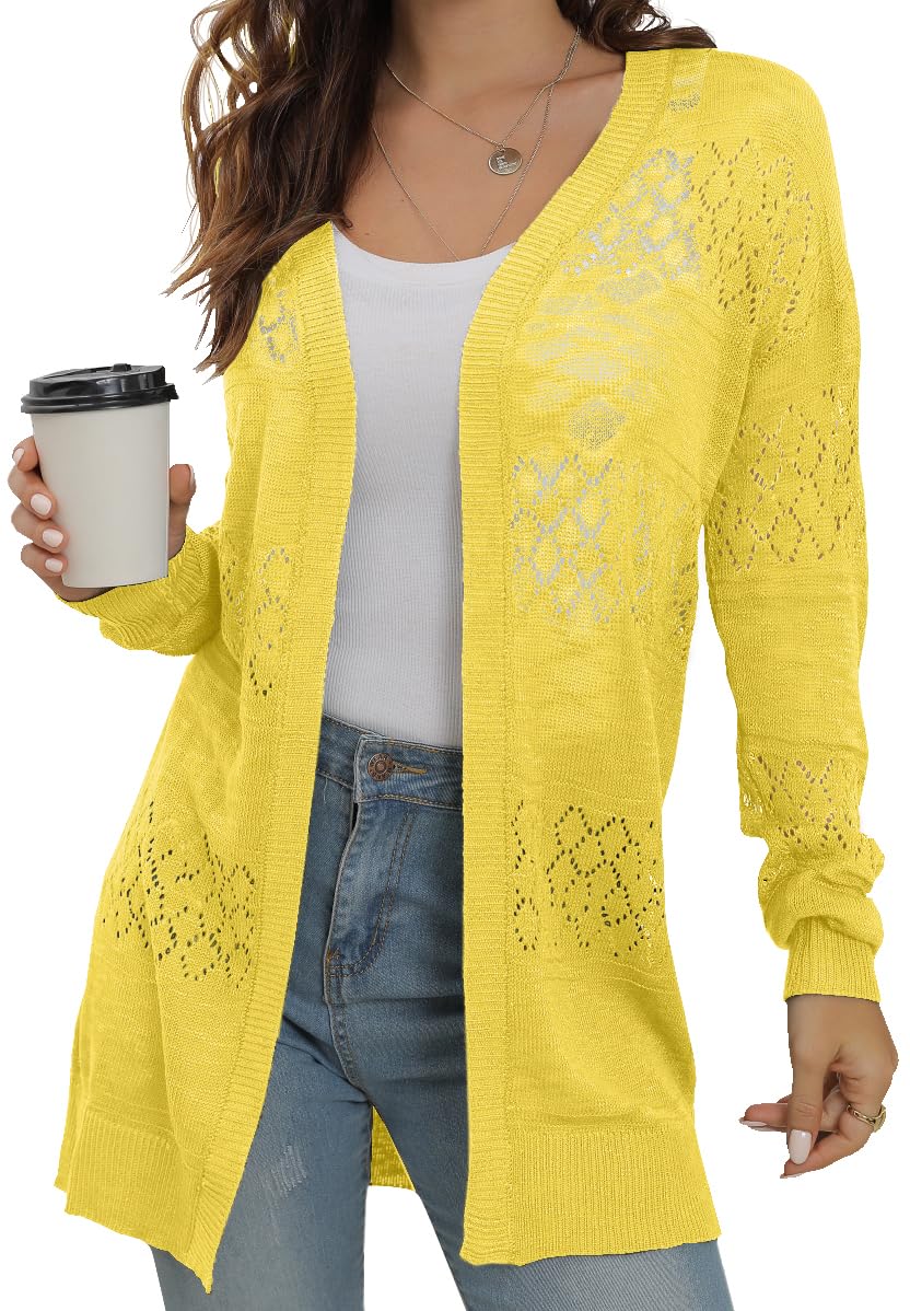 GRECERELLE Women's Lightweight Open Front Cardigan Crochet Long Sleeve Loose Casual Drape Sweaters Boho Summer Beach Coverups - Review, Price and Buying Guide