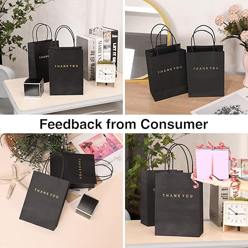 Miniatura 7 de driew Paquete de 50 bolsas de regalo de agradecimiento (5.9 x 3.1 x 8.3 pulgadas), bolsas de papel traseras con asas traseras, bolsas de regalo para