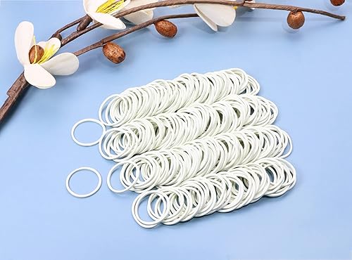 Miniatura 6 de ONLYKXY 300 bandas blancas de goma natural, bandas elásticas suaves para el cabello, trenzas de cabello, anillo de goma (0.98 pulgadas)