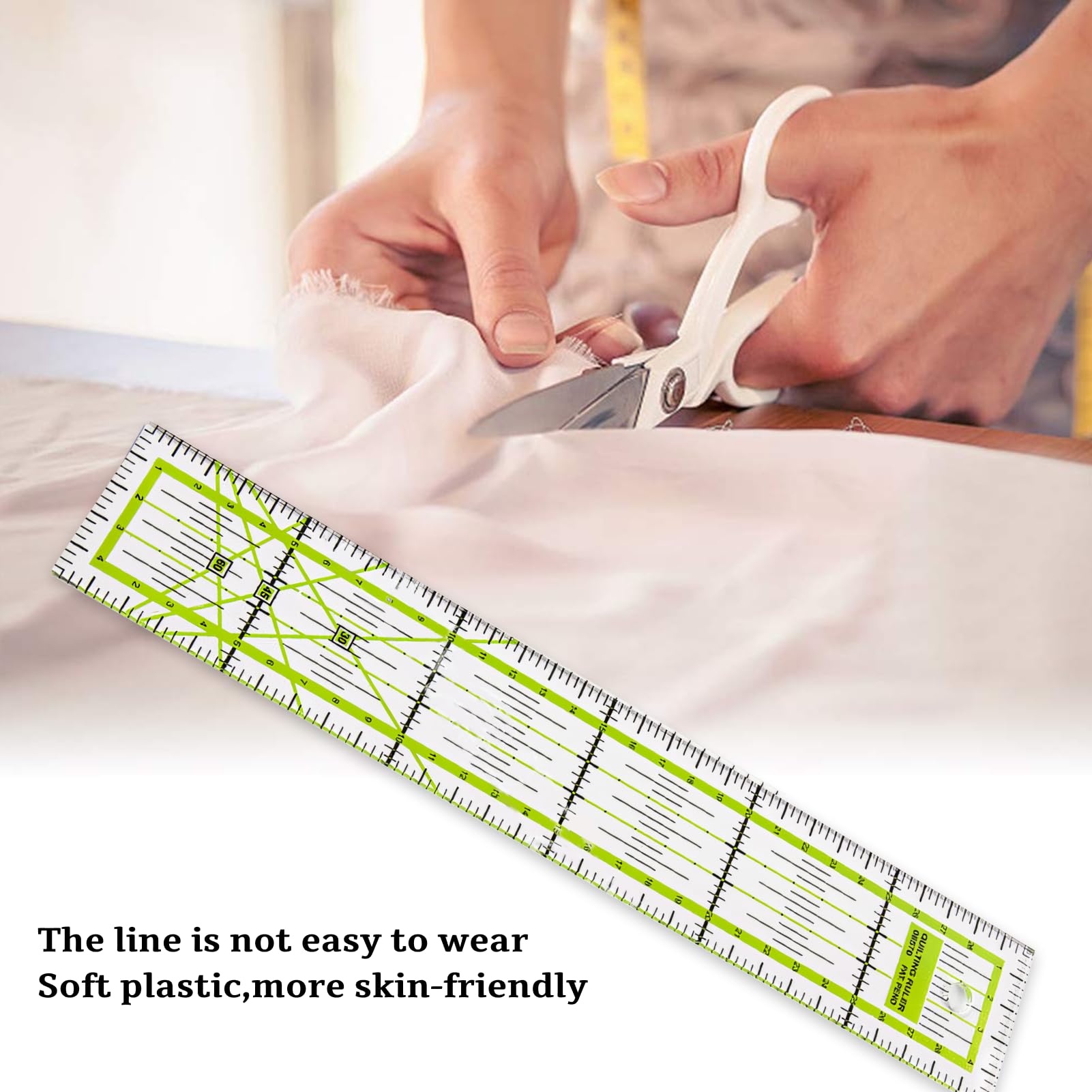 Righello Da Sarta 15x30cm Trasparente - Per Cucito, Patchwork E Orli - Foto 10