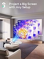 Vista 3 de SOOMFON Mini proyector 1080P Soporte – Proyector portátil de película de video pequeño Bluetooth 5.1 Auto Keystone enfoque eléctrico