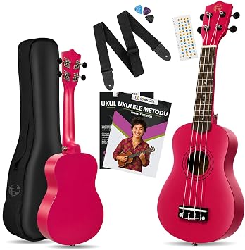 Fourtune Nova UKS-21DPK Soprano Pembe Ukulele Seti (Koyu Pembe)