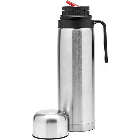 BALIBETOV Stainless Steel Thermos With Spout for Mate Drink (Silver, 32oz)