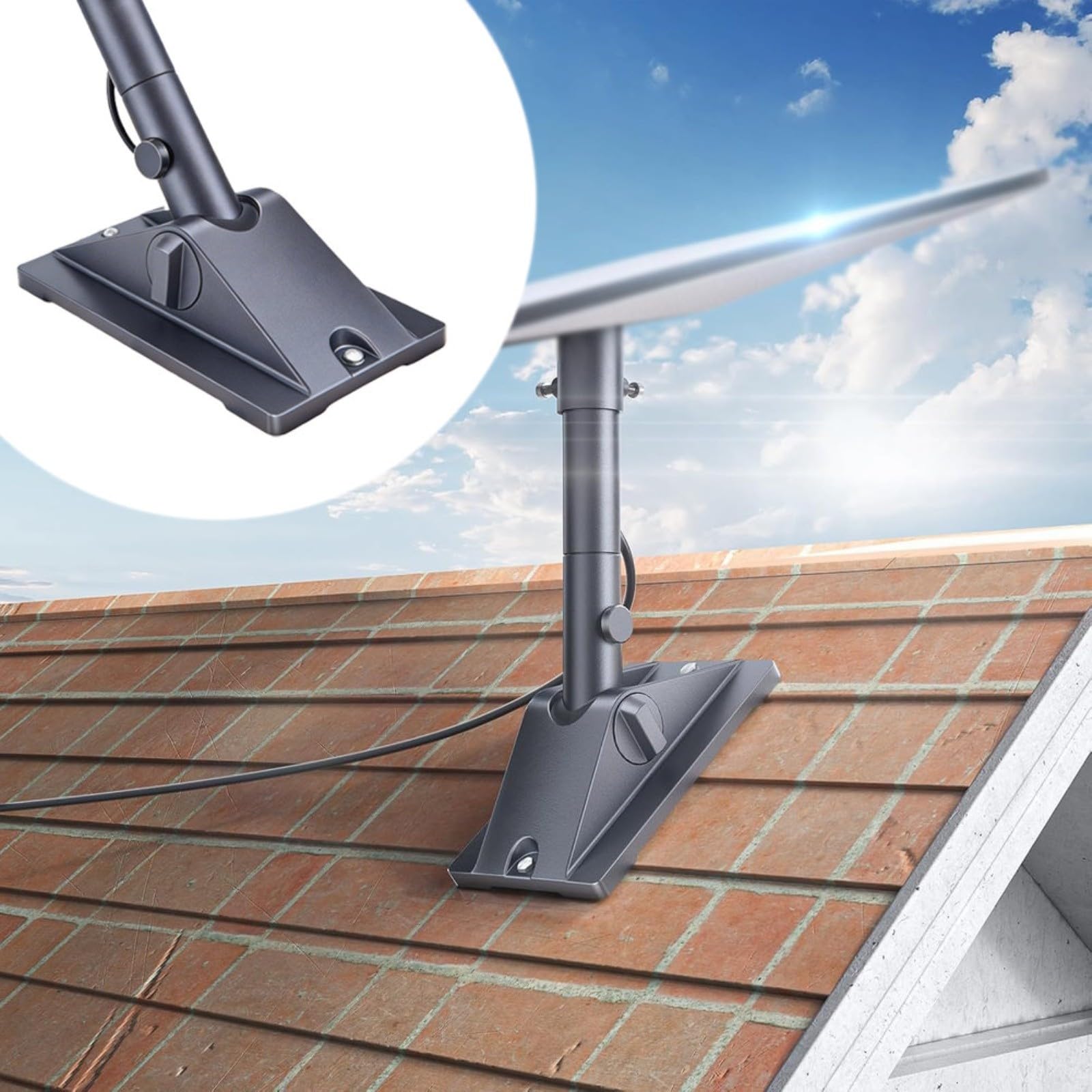 Staffa per pannello solare, kit di montaggio regolabile in lega di alluminio per sistemi energetici alternativi per giardino domestico con rivestimento impermeabile