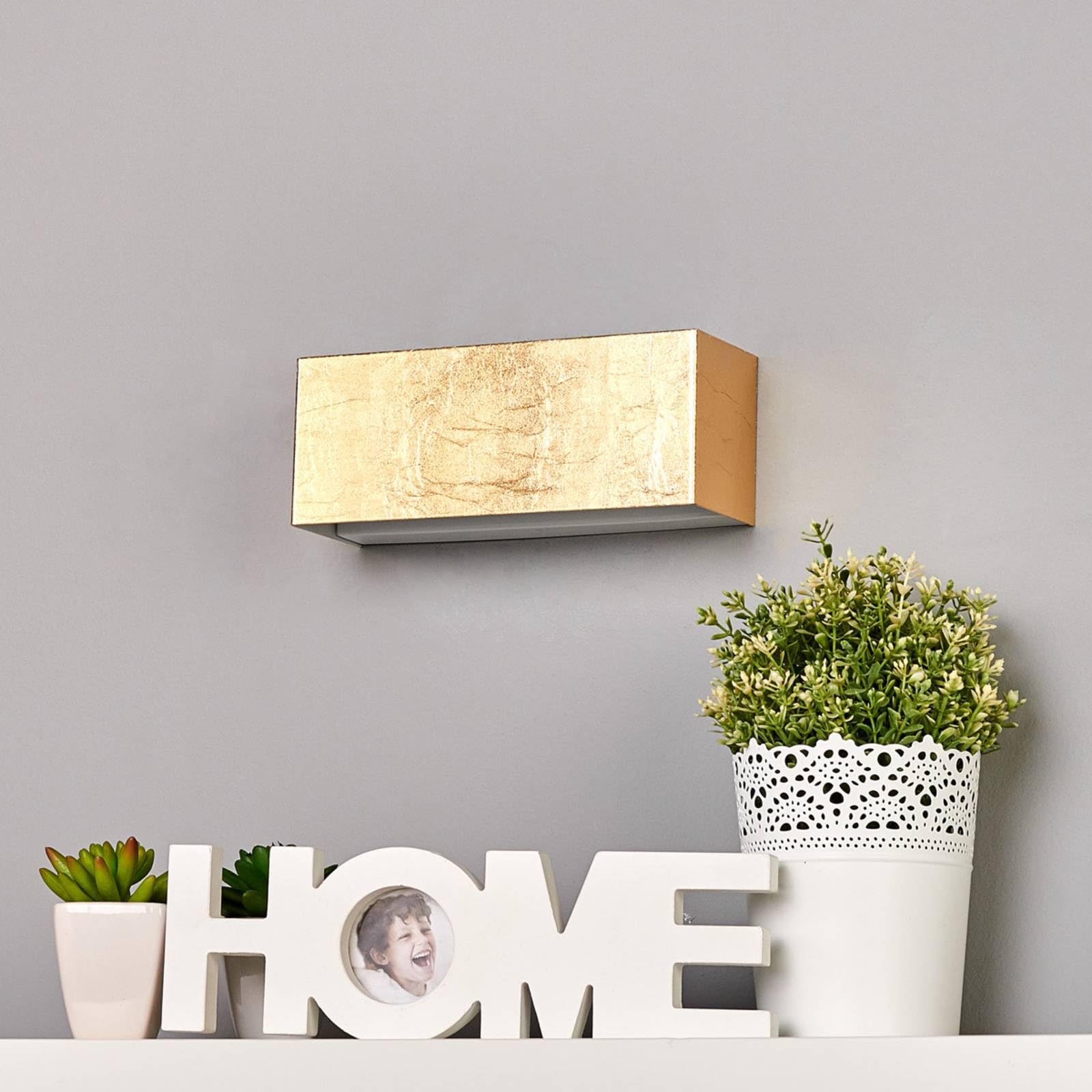 Lindby Bombillas LED aplique de pared interior en oro, lámpara | iluminación de pared, moderno, 3000 k blanco cálido para pasillo, sala de estar, salón, dormitorio, comedor