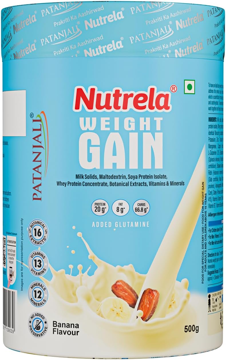 Weight Gainer | 500g Banana Flavour | High-Calorie Mass Gainer with Vitamins & Minerals | Ideal for Men Women & Kids