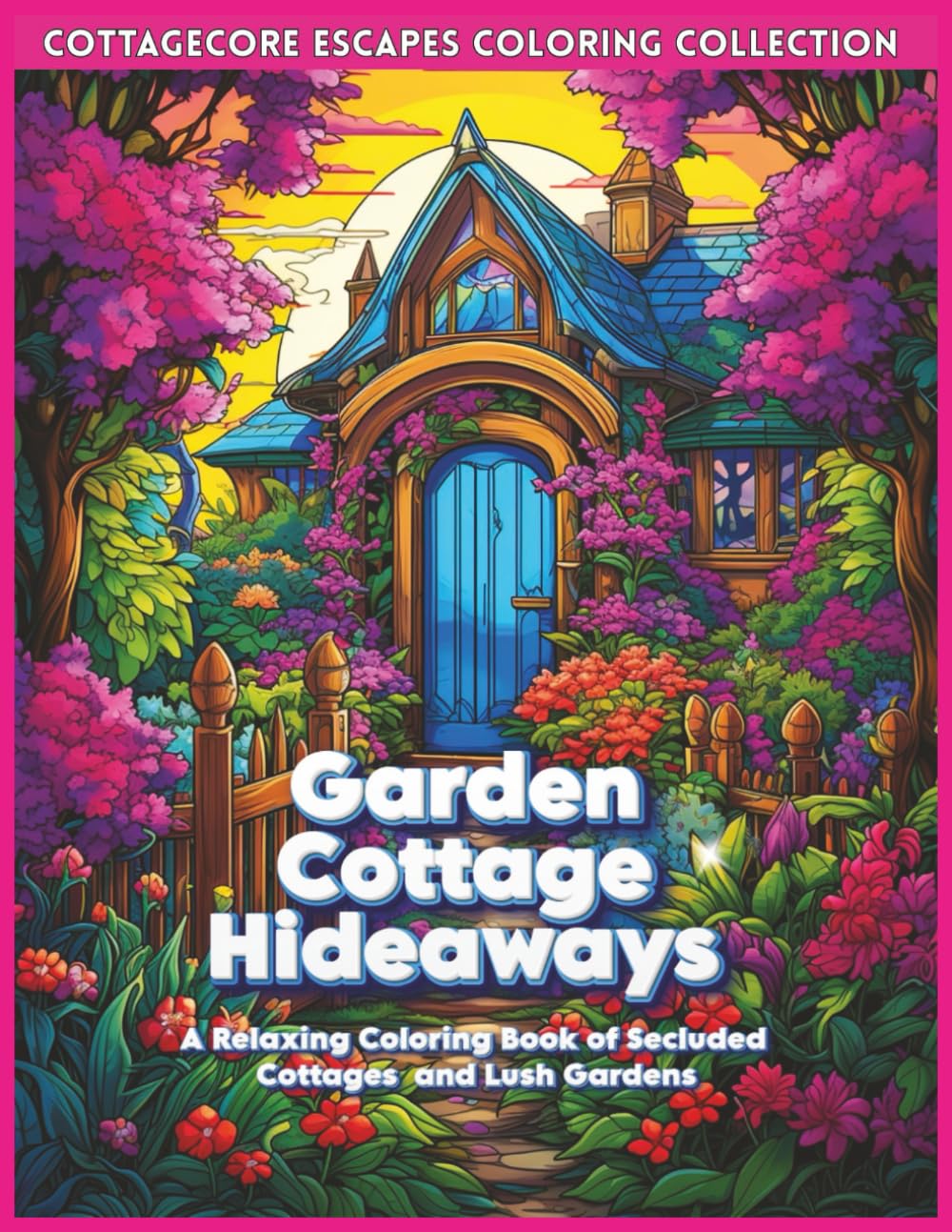 Garden Cottage Hideaways: A Relaxing Coloring Book of Secluded Cottages and Lush Gardens (Cottagecore Escapes Coloring Collection)