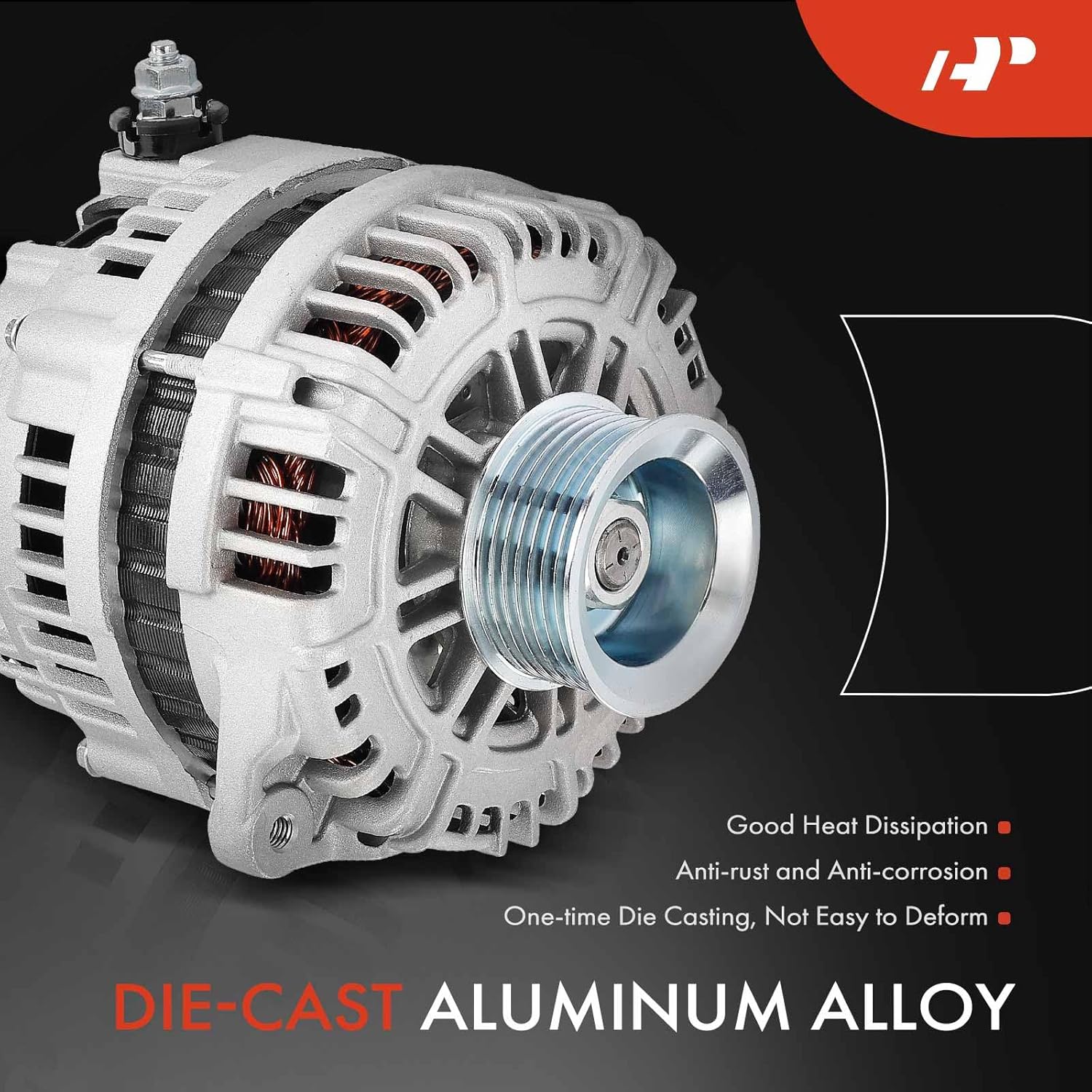 A-Premium Alternator Compatible with Nissan Pathfinder 2005-2007 4.0L, TITAN 2007 5.6L, Armada 2007 5.6L & Infiniti QX56 2007 5.6L, 12V 130A 7-Groove Pulley Clockwise, Replace# LR1130703, 23100-EA200
