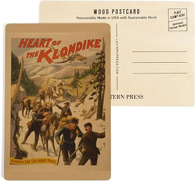 Lantern Press Wood Postcards, Heart of the Klondike, Across Chilkoot Pass Poster