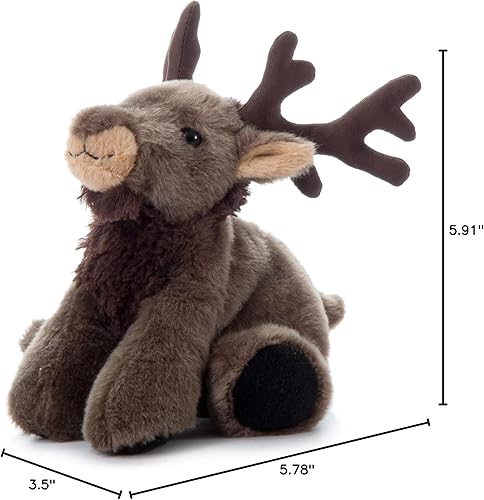 Miniatura 4 de The Petting Zoo Peluche de alce, regalos para niños, animales salvajes del zoológico Onez, juguete de peluche de alce de 9 pulgadas