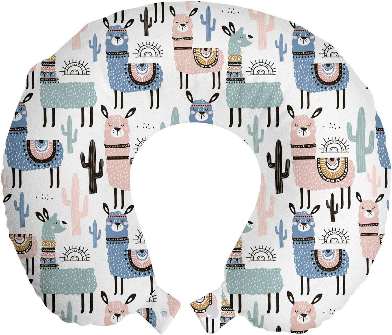 Ambesonne Savannah Travel Pillow Neck Rest, Leopard Cheetah Animal Print Kiss Shape Lipstick Mark Dotted Trend Art, Memory Foam Traveling Accessory for Airplane and Car, 12", Grey Pink