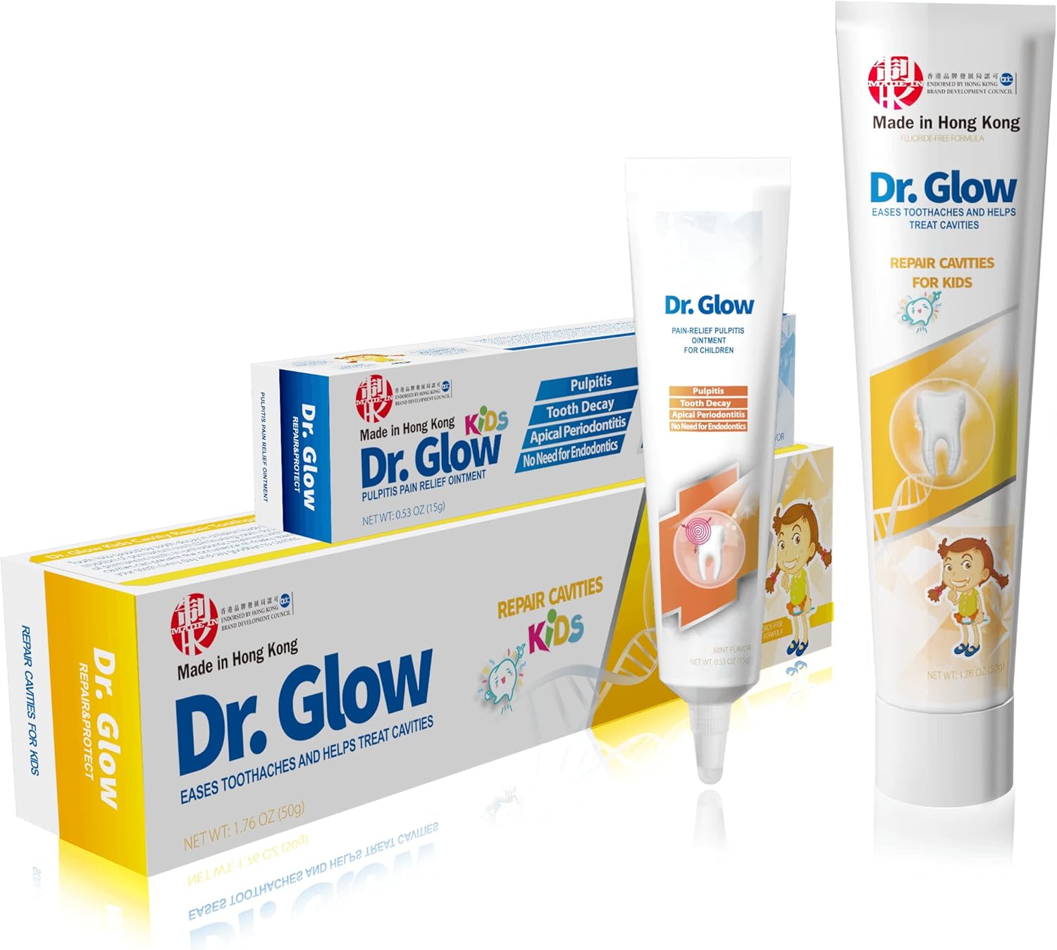 Dr. Glow Kids Toothpaste Fluoride Free Tooth Paste Set 2
