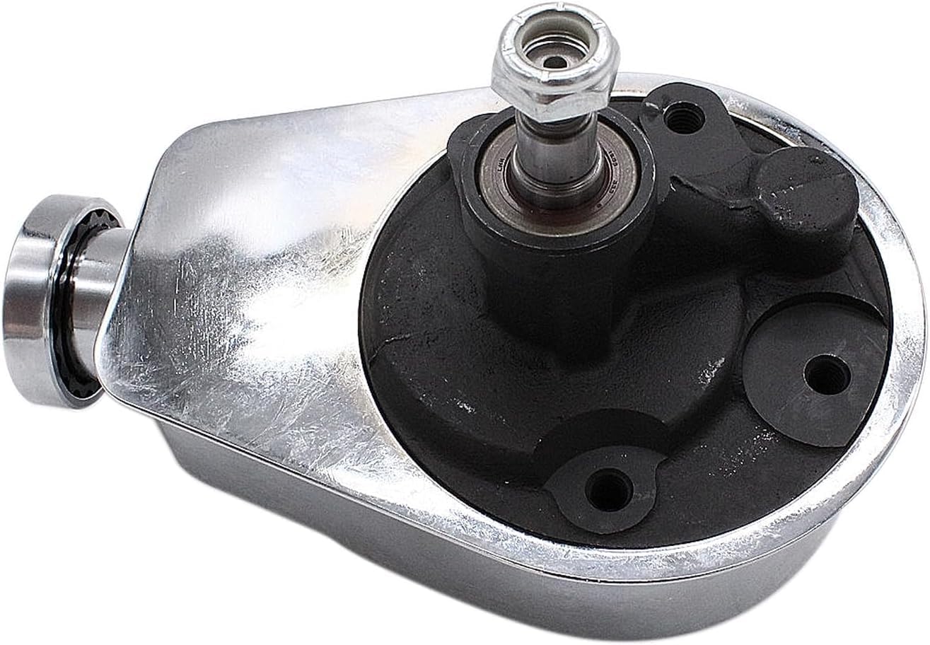 LWP Power Steering Pump with Double Groove Pulley Silver Kit Compatible With GM Chevy Pontiac SBC BBC 265 283 305 327 350 383 400 With keyway Units Long Water Pump (Silver)