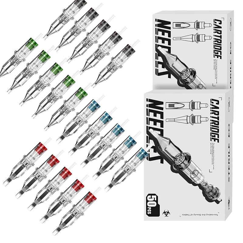 Cartuchos de Agulhas para Tatuagem Wormhole Tattoo Long Taper Mistos, 50 unidades